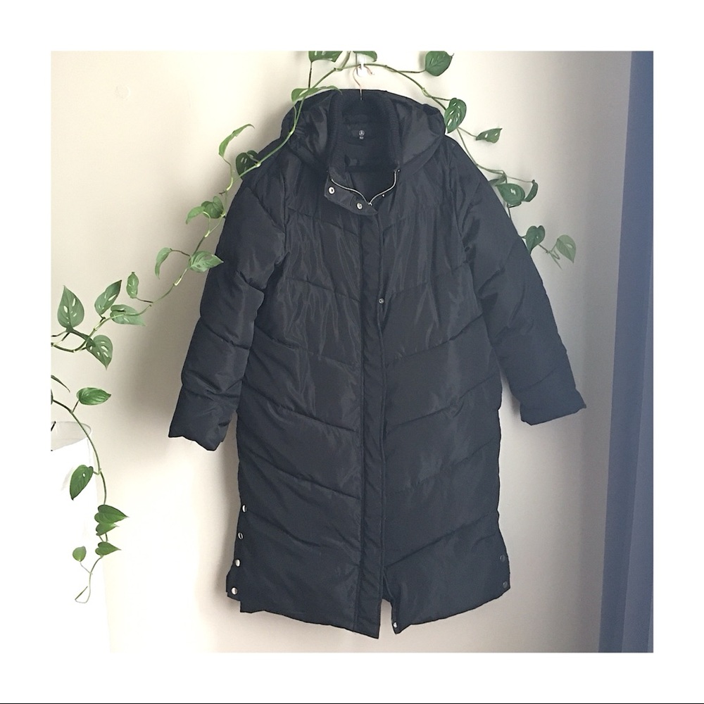 Missguided Black Longline Puffer Coat